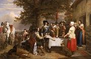 Charles Landseer Charles I holding a council of war at Edgecote on the day before the Battle of Edgehill china oil painting artist